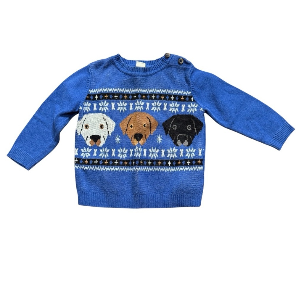 Tucker & Tate 3 Labrador Dog Sweater Blue Size 18 Months G27